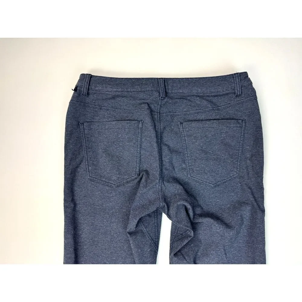Lululemon ABC Pant Slim Tech Canvas Mens 33 EUC‎ Pockets Stretch Flat Front Blue